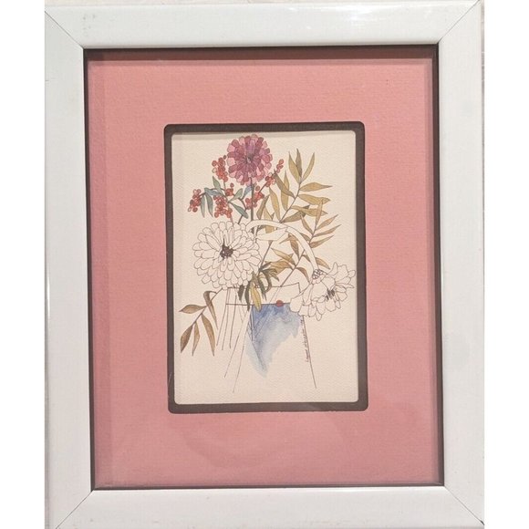 Vtg 70s Leanne Weissler Botanical Lithograph Floral Picture Art 1979 Boho Signed - Picture 5 of 15
